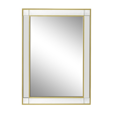 Зеркало прямоугольное отделка цвет золото 74*104см
